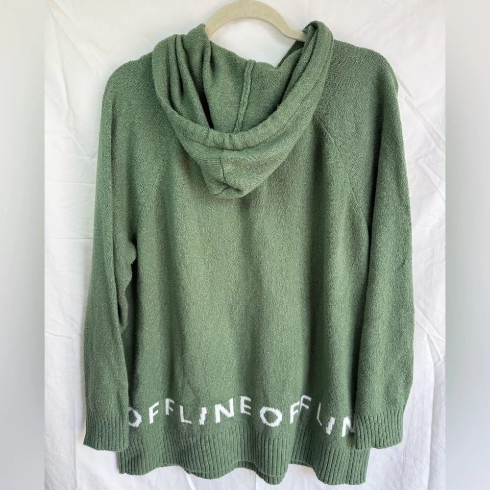 OFFLINE‎ by Aerie Green Floral Graphic Hoodie Sweater M